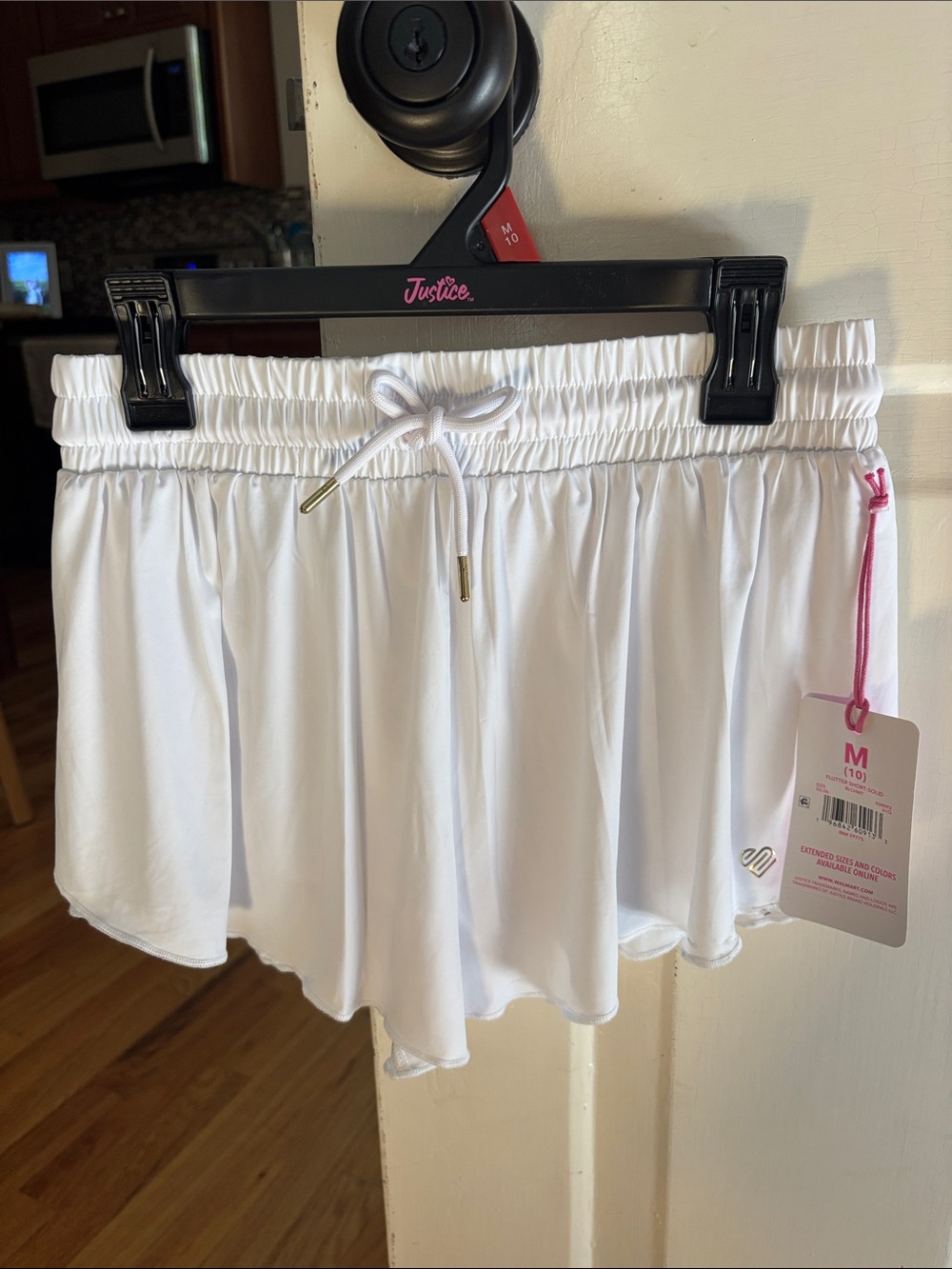 Justice White Pull-On Skort with Drawstring
